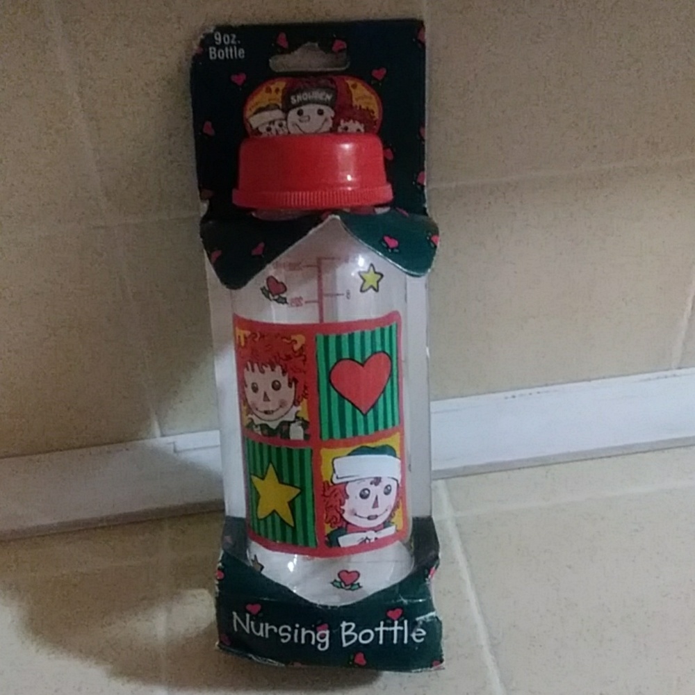 Snowden Raggedy Ann & Andy baby bottle 9 0z nursing vintage
